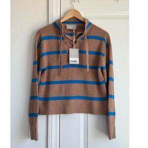 Everlane The Lace Up Smock Sweater in Blue Stripe, Size X-Small